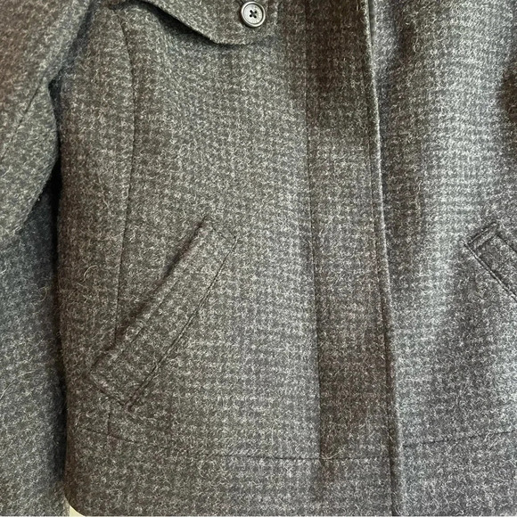 Lauren Ralph Lauren Military Jacket Wool Black Cropped Button Checkered Size 10 - Picture 2 of 16